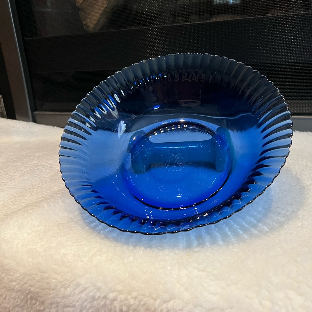 Cobalt Blue Serving Bowl From Colorex, made in Brazil.